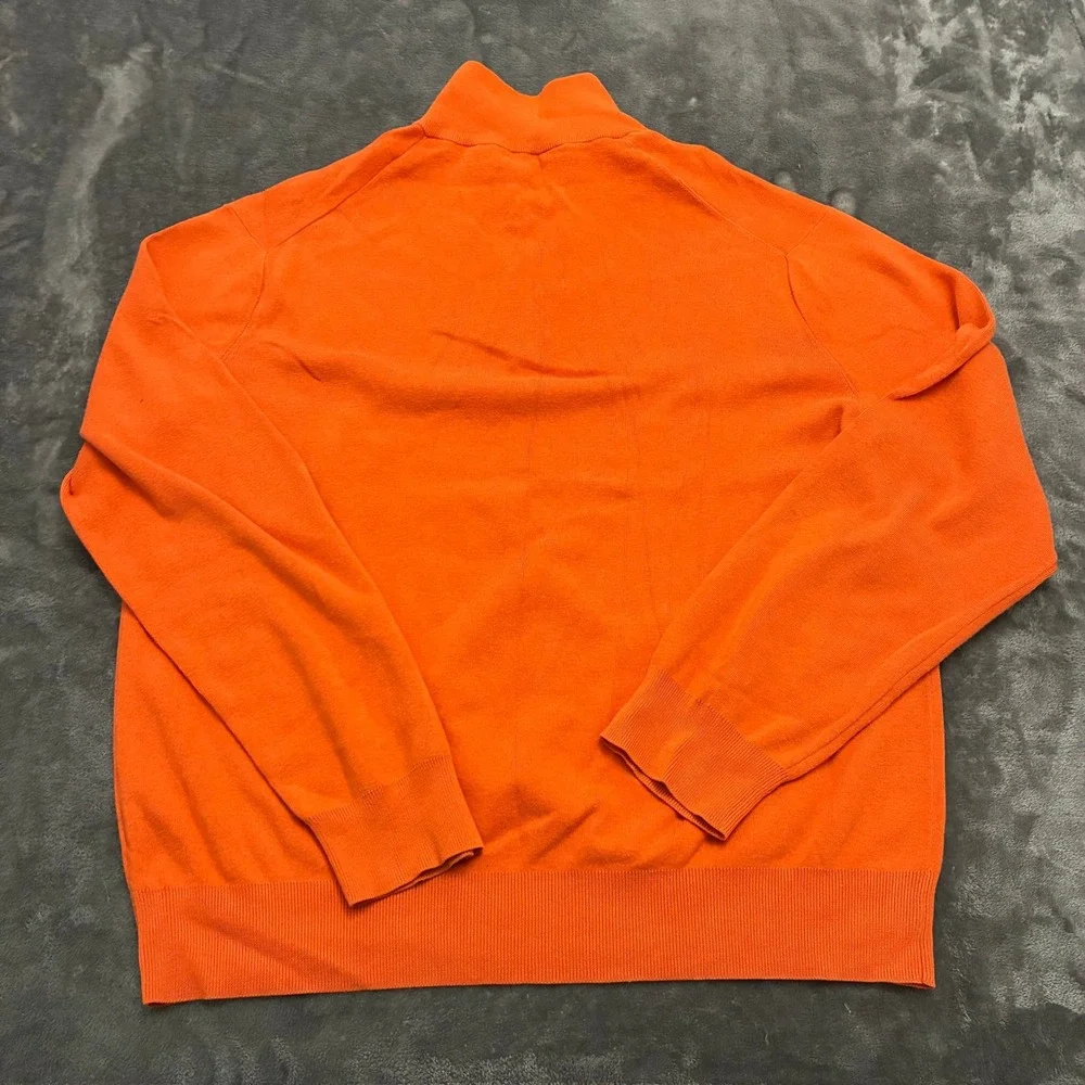 Polo Ralph‎ Lauren Mens Orange Sz.XL 1/4 Zip Sweater Pullover Preppy Holidays